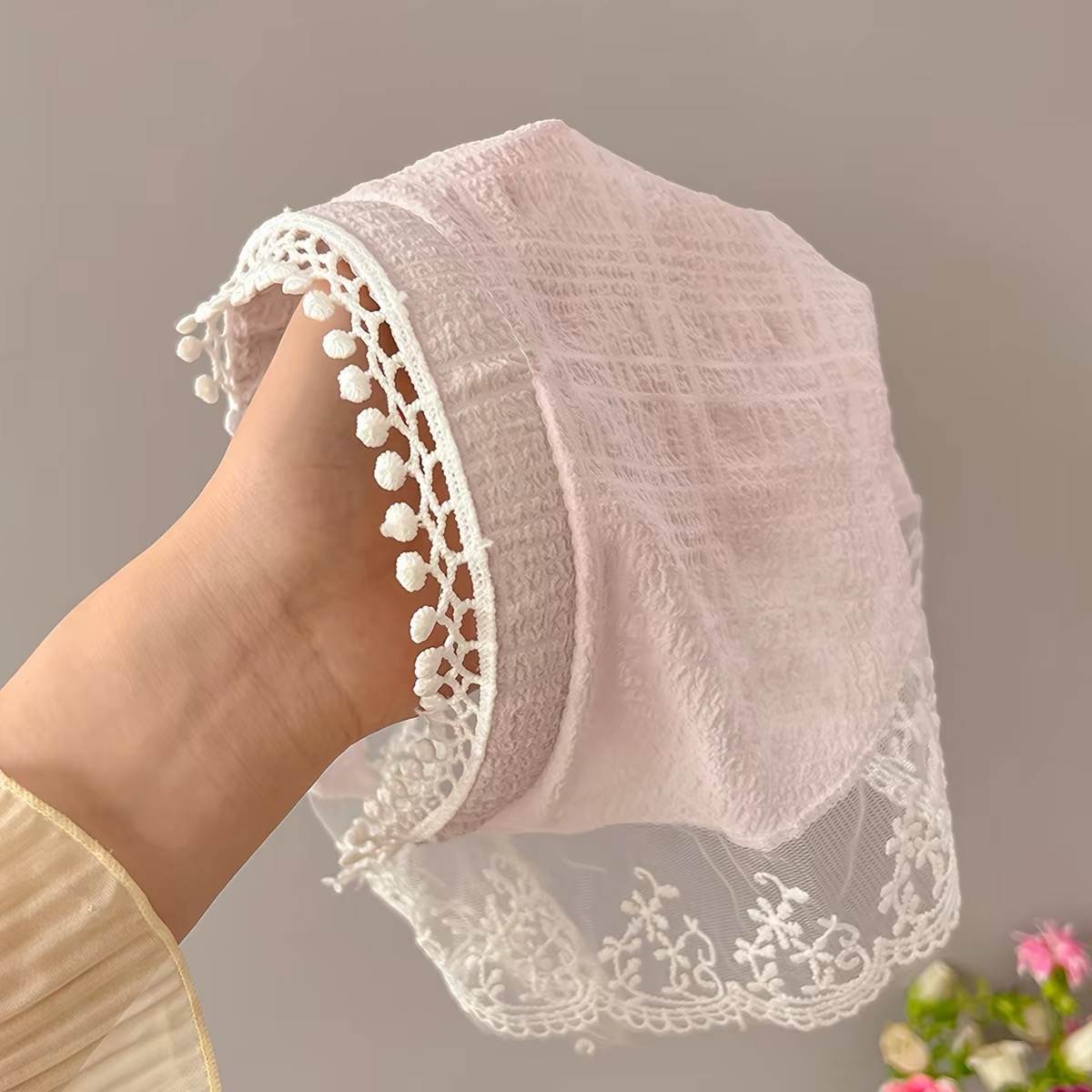 Khăn voan ren đội đầu_L24