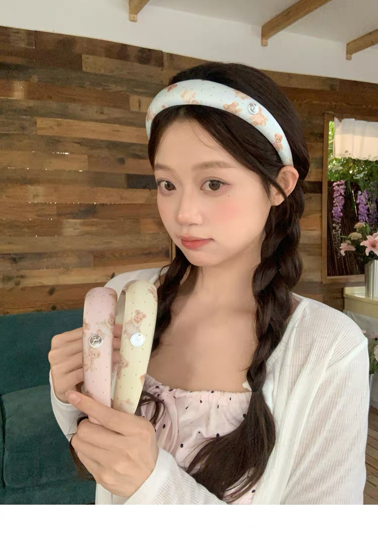 Băng đô cài tóc đính charm họa tiết gấu_L05