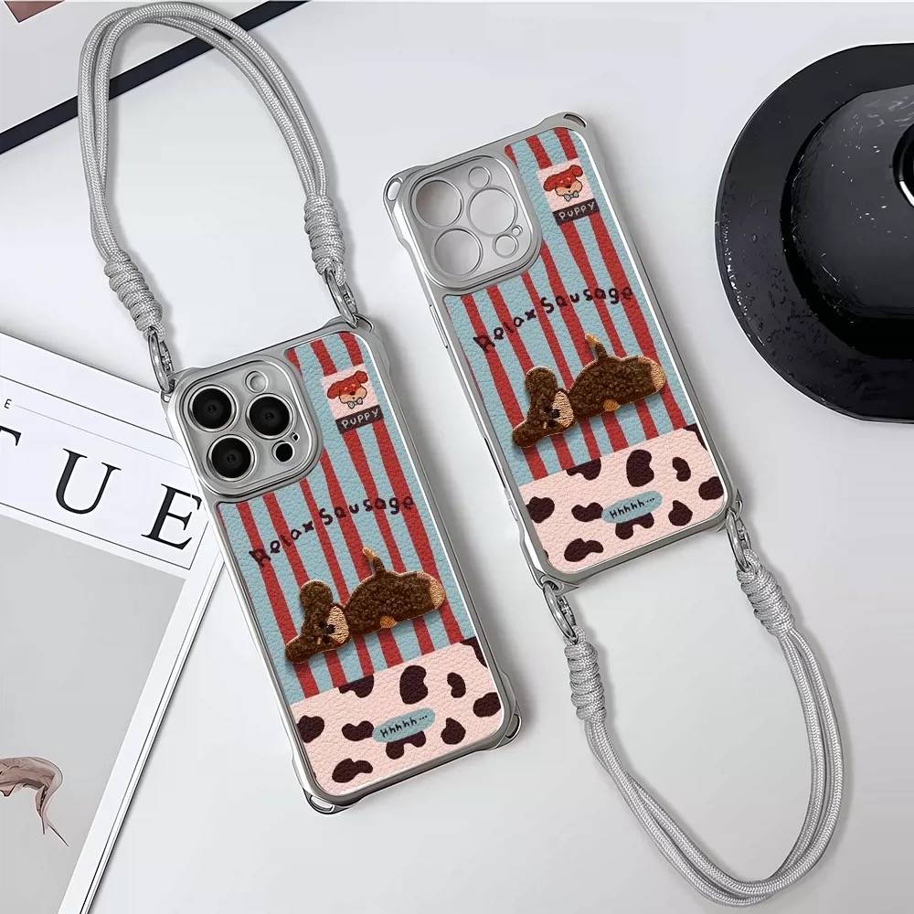 Ốp lưng chó Puppy kèm dây đeo_O04 (Iphone, Huawei, Honor, OPPO, Vivo, Xiaomi & Redmi)