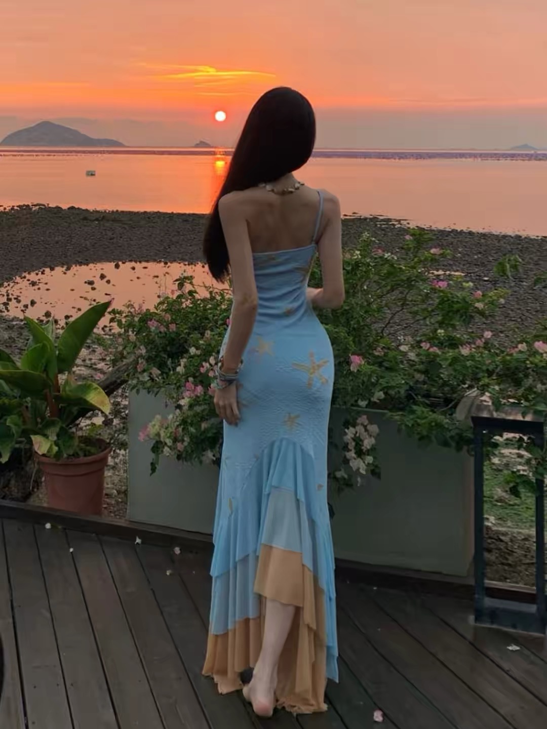 Váy hai dây họa tiết sao biển_Y117