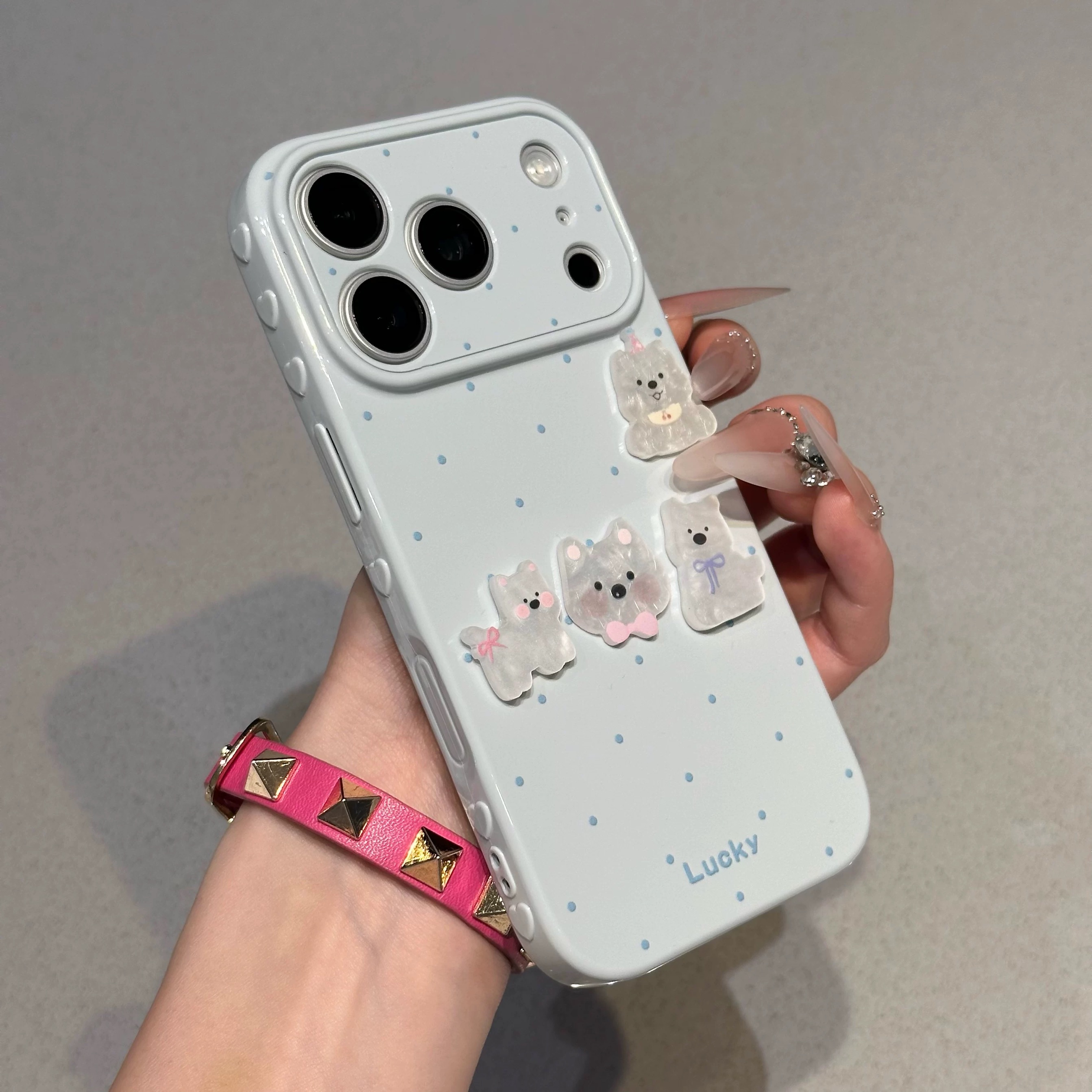 Ốp lưng chấm bi mèo xà cừ_O53 (Tất cả các dòng Iphone)