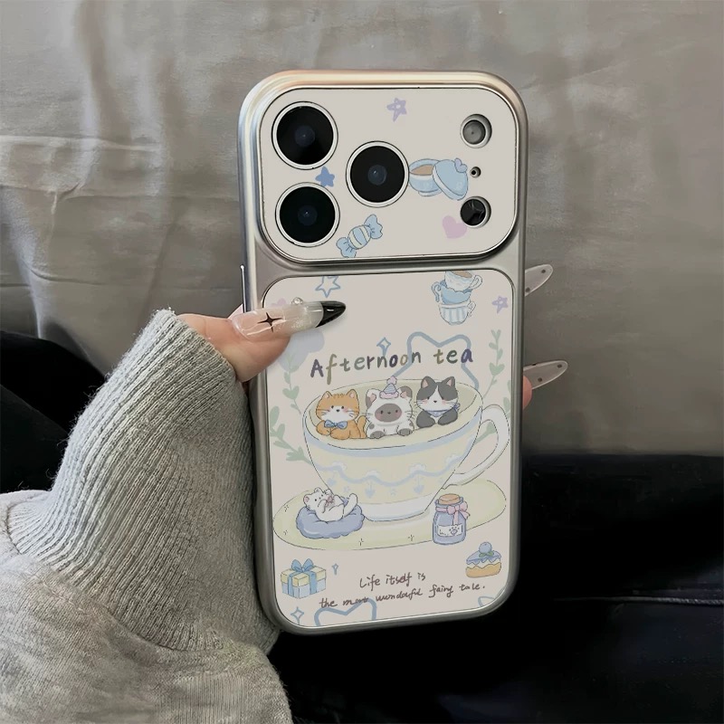 Ốp lưng Mèo chibi tách trà_O78 (Iphone, Huawei, Honor, OPPO, Vivo, Xiaomi & Redmi)