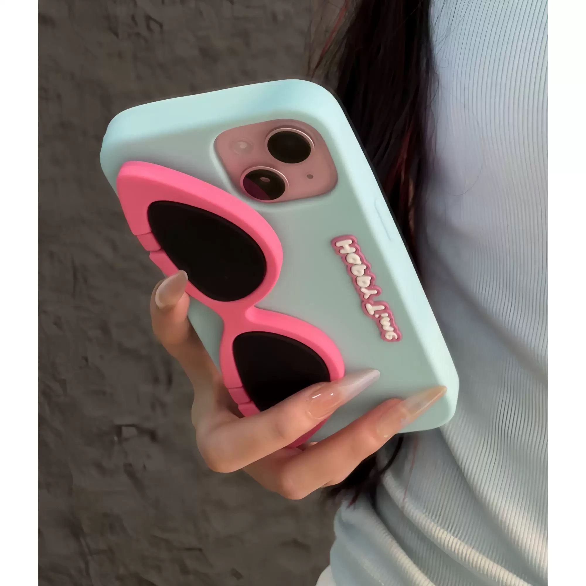 Ốp lưng kính râm gập dễ thương_O131 (Tất cả các dòng Iphone)