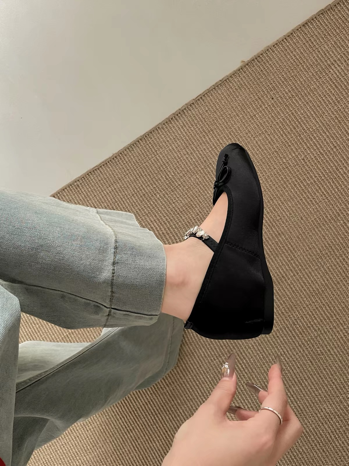 Giày búp bê nơ đính đá_P10