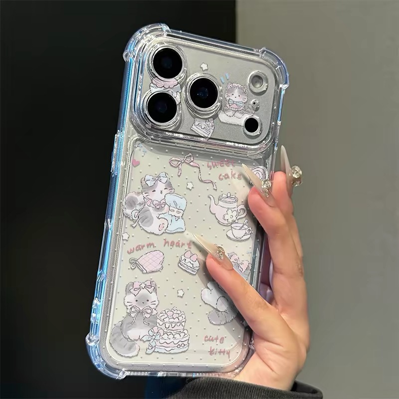 Ốp lưng mèo trà chiều_O66 (Iphone, Huawei, Honor, OPPO, Vivo, Xiaomi & Redmi)