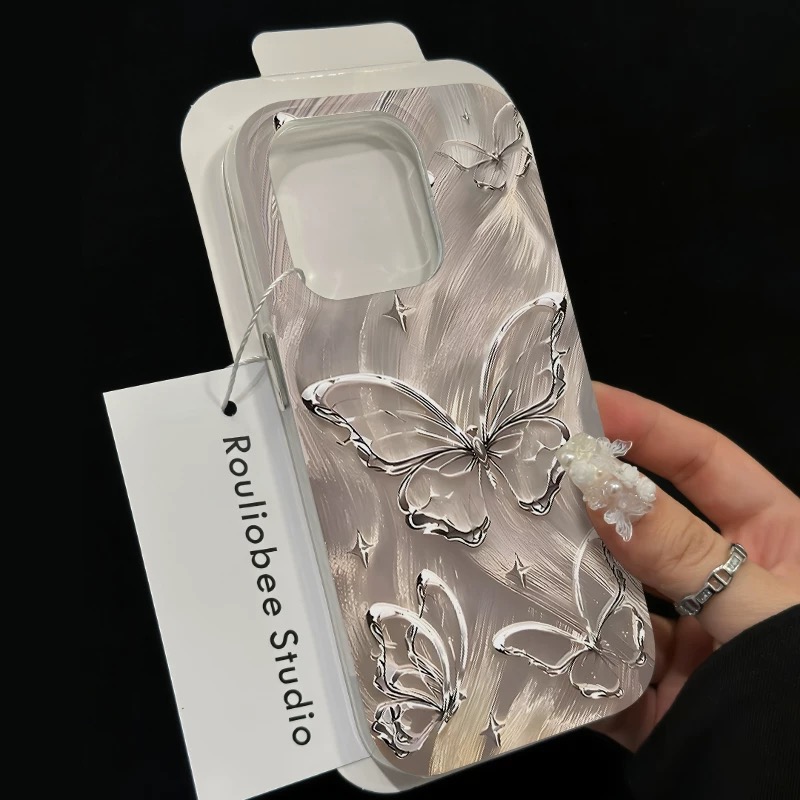 Ốp lưng cánh bướm ánh bạc_O49 (Tất cả các dòng Iphone)