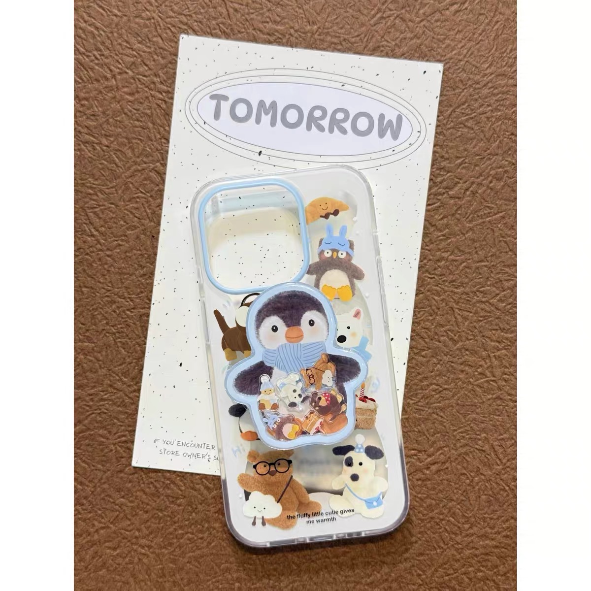 Ốp lưng gấu và chim cánh cụt dễ thương kèm giá đỡ điện thoại_O229 (Iphone, Huawei, Honor, OPPO, Vivo, Xiaomi & Redmi)
