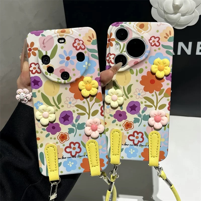 Ốp lưng hoa vintage kèm dây đeo_O09 (Iphone, Huawei, Honor, OPPO, Vivo, Xiaomi & Redmi)