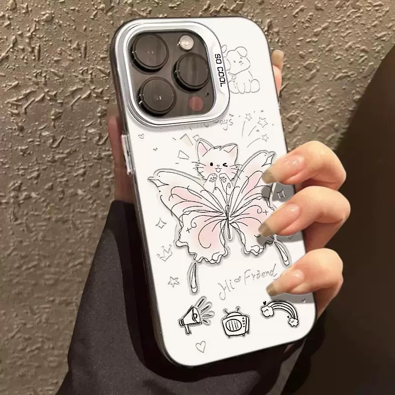 Ốp lưng cánh bướm ánh bạc_O50 (Iphone, Huawei, Honor, OPPO, Vivo, Xiaomi & Redmi)