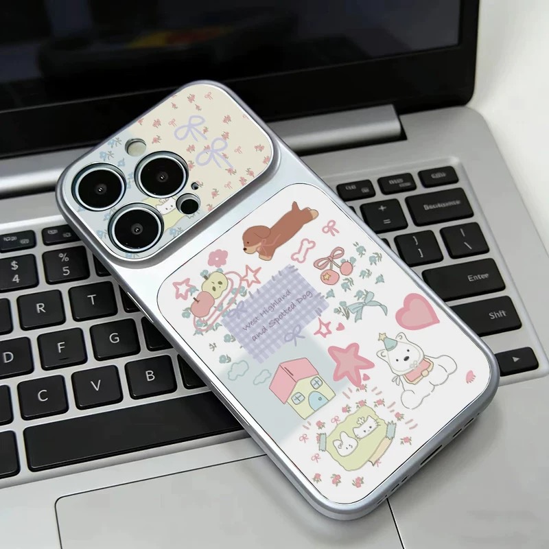 Ốp lưng cún trắng ngôi nhà pastel_O89 (Iphone, Huawei, Honor, OPPO, Vivo, Xiaomi & Redmi)