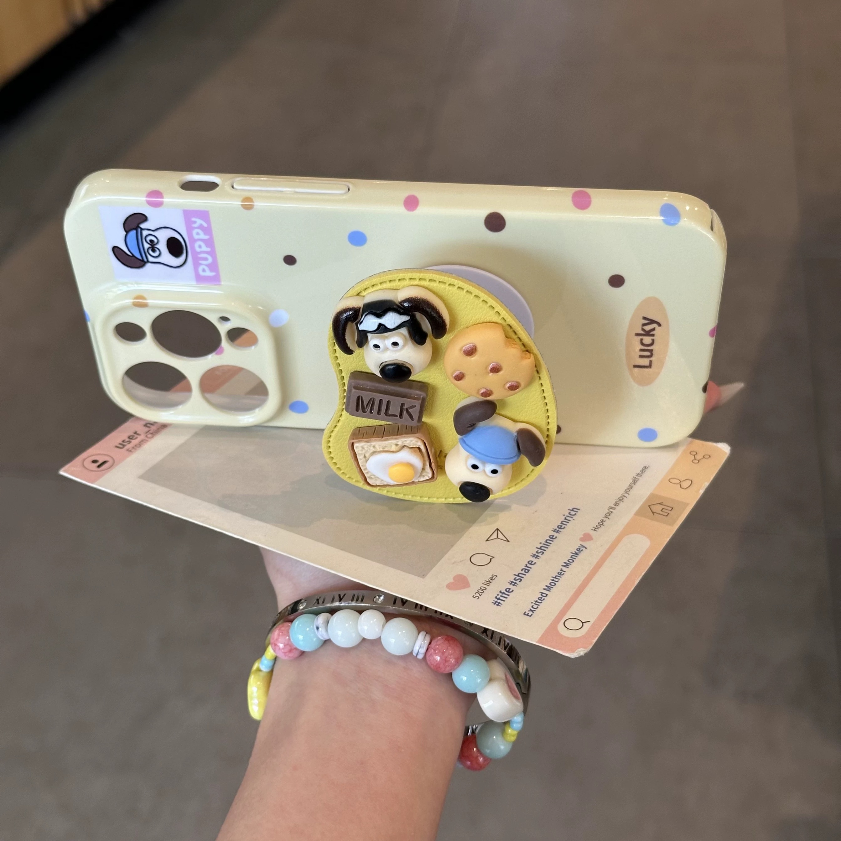 Ốp lưng Puppy bữa sáng_O128 (Iphone, Huawei, Honor, OPPO, Vivo, Xiaomi & Redmi)