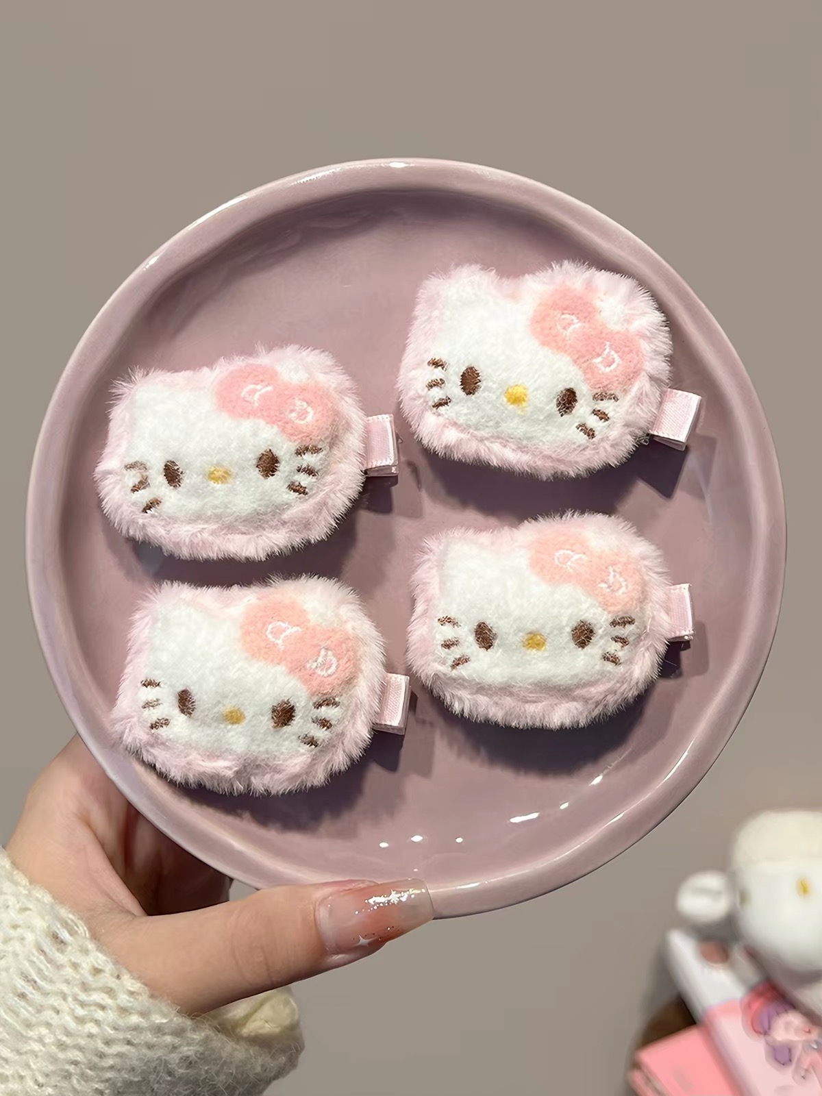 Kẹp tóc lông mềm mèo Kitty_H08