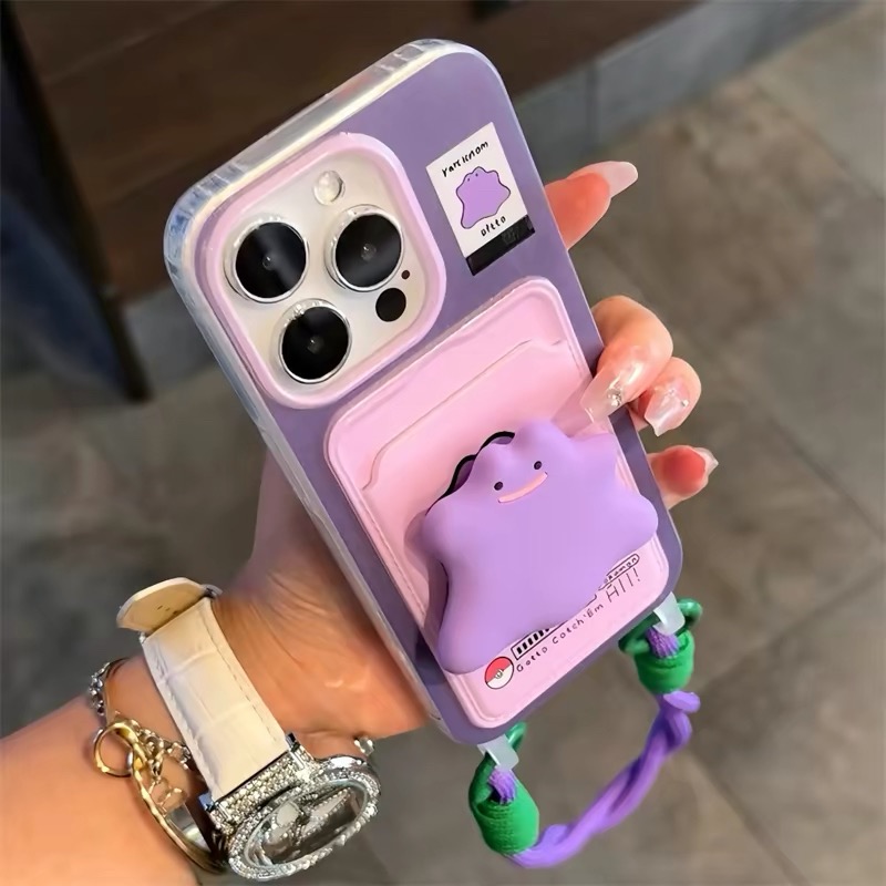 Ốp lưng 3D kèm ngăn đựng thẻ và dây đeo_O111 (Tất cả các dòng Iphone)