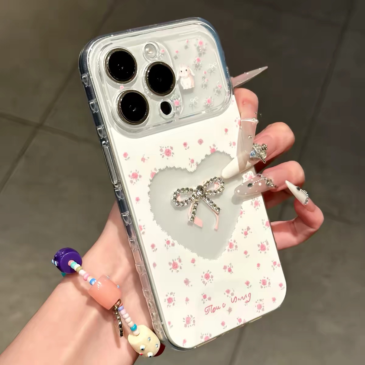 Ốp lưng hoa nhỏ nơ trái tim_O206 (Iphone, Huawei, Honor, OPPO, Vivo, Xiaomi & Redmi)