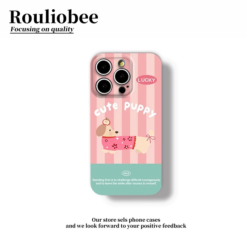 Ốp lưng cún sọc pastel dễ thương_O13 (Iphone, Huawei, Honor, OPPO, Vivo, Xiaomi & Redmi)