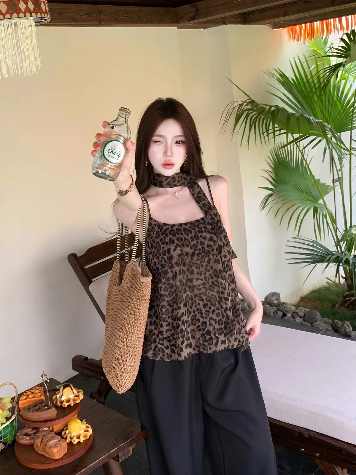 Áo hai dây họa tiết da báo_A03