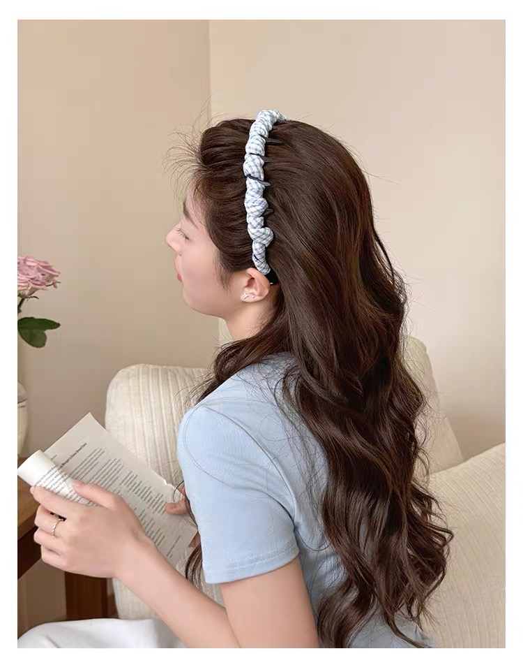 Băng đô tóc vải xoắn phối gai_L16
