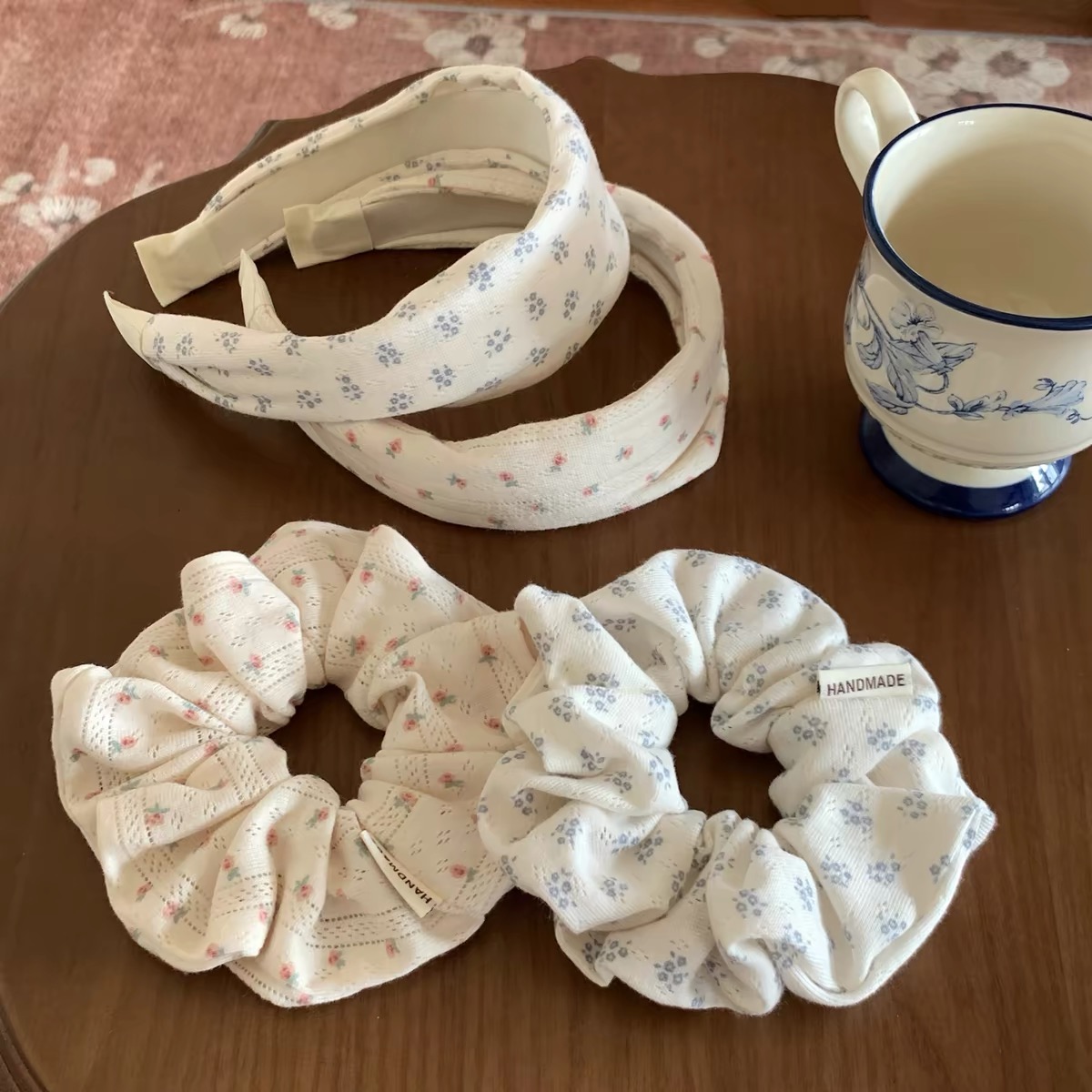 Bộ băng đô và cột tóc hoa vintage_L23