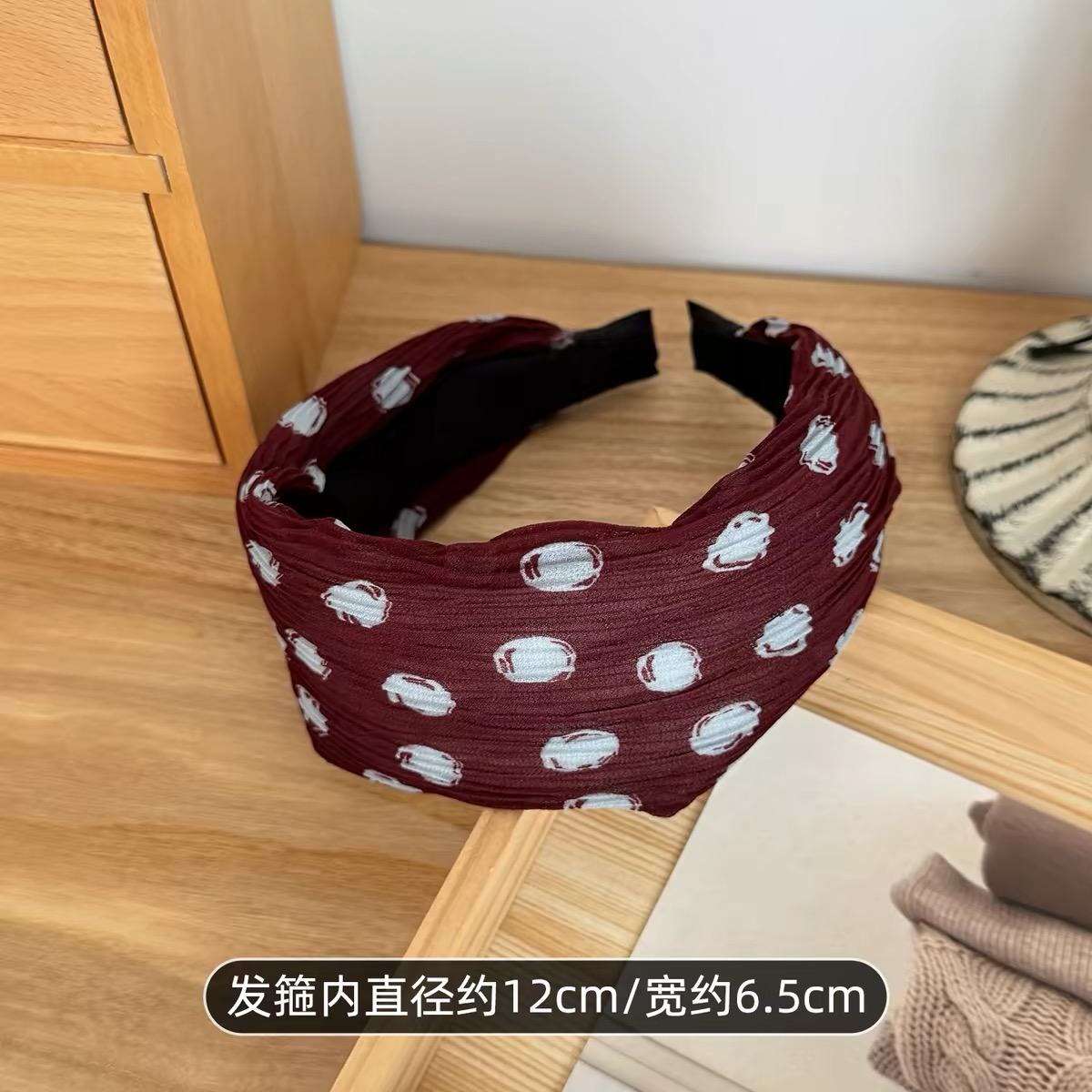 Băng đô bản rộng chấm bi retro_L19