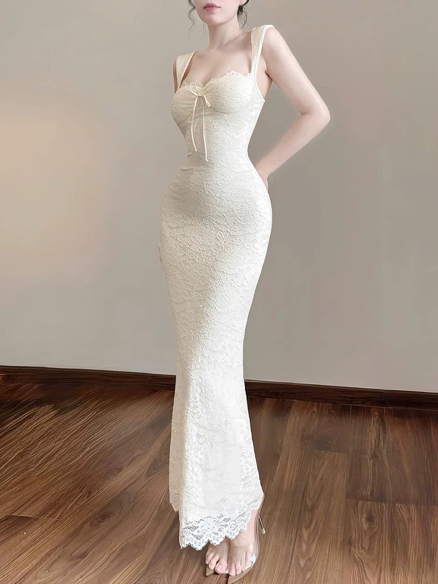 Váy ren dáng dài ôm sát tôn dáng cổ vuông_Y22