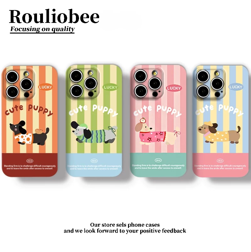 Ốp lưng cún sọc pastel dễ thương_O13 (Iphone, Huawei, Honor, OPPO, Vivo, Xiaomi & Redmi)