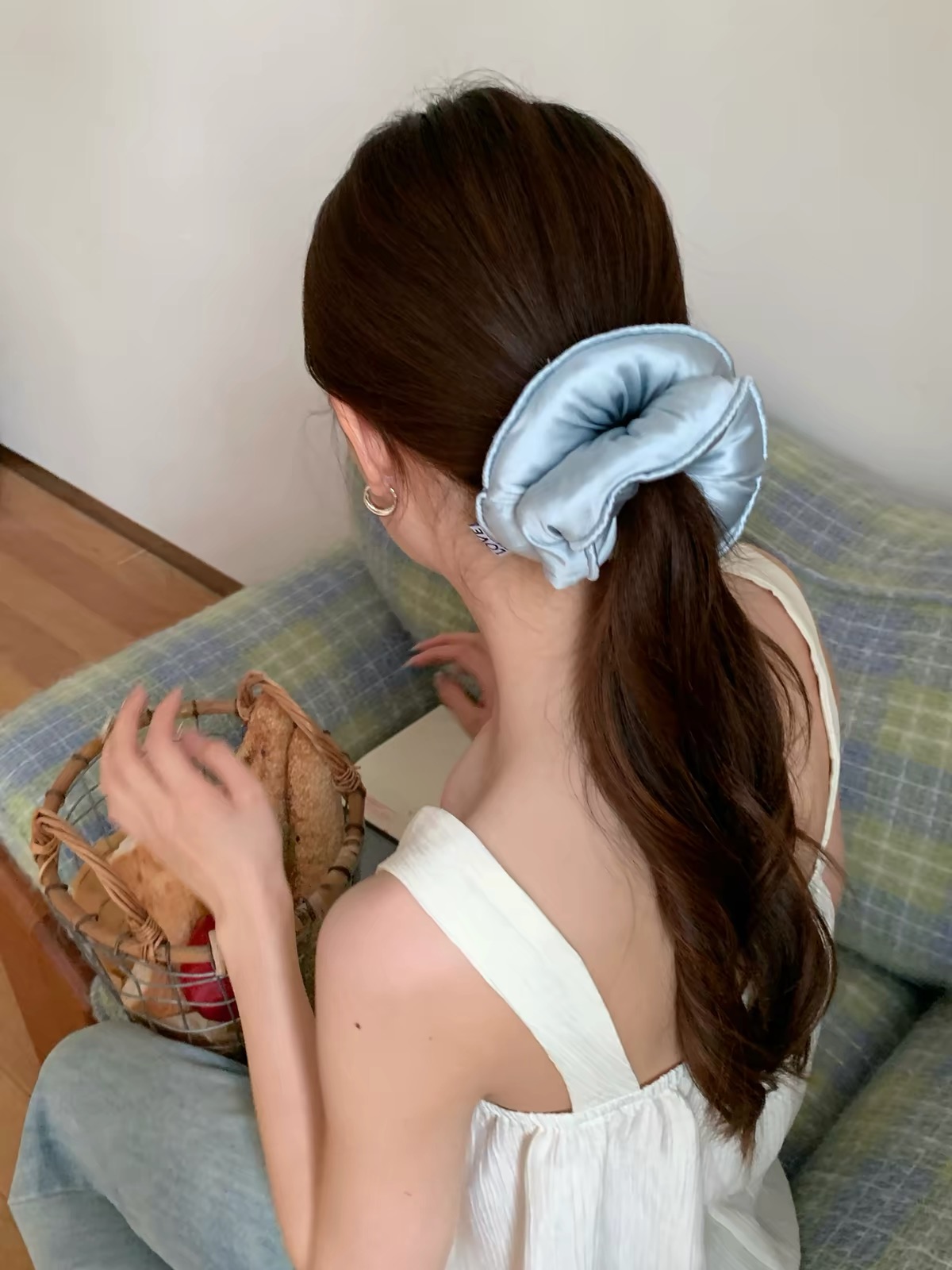 Scrunchie hoa satin bản lớn_R05