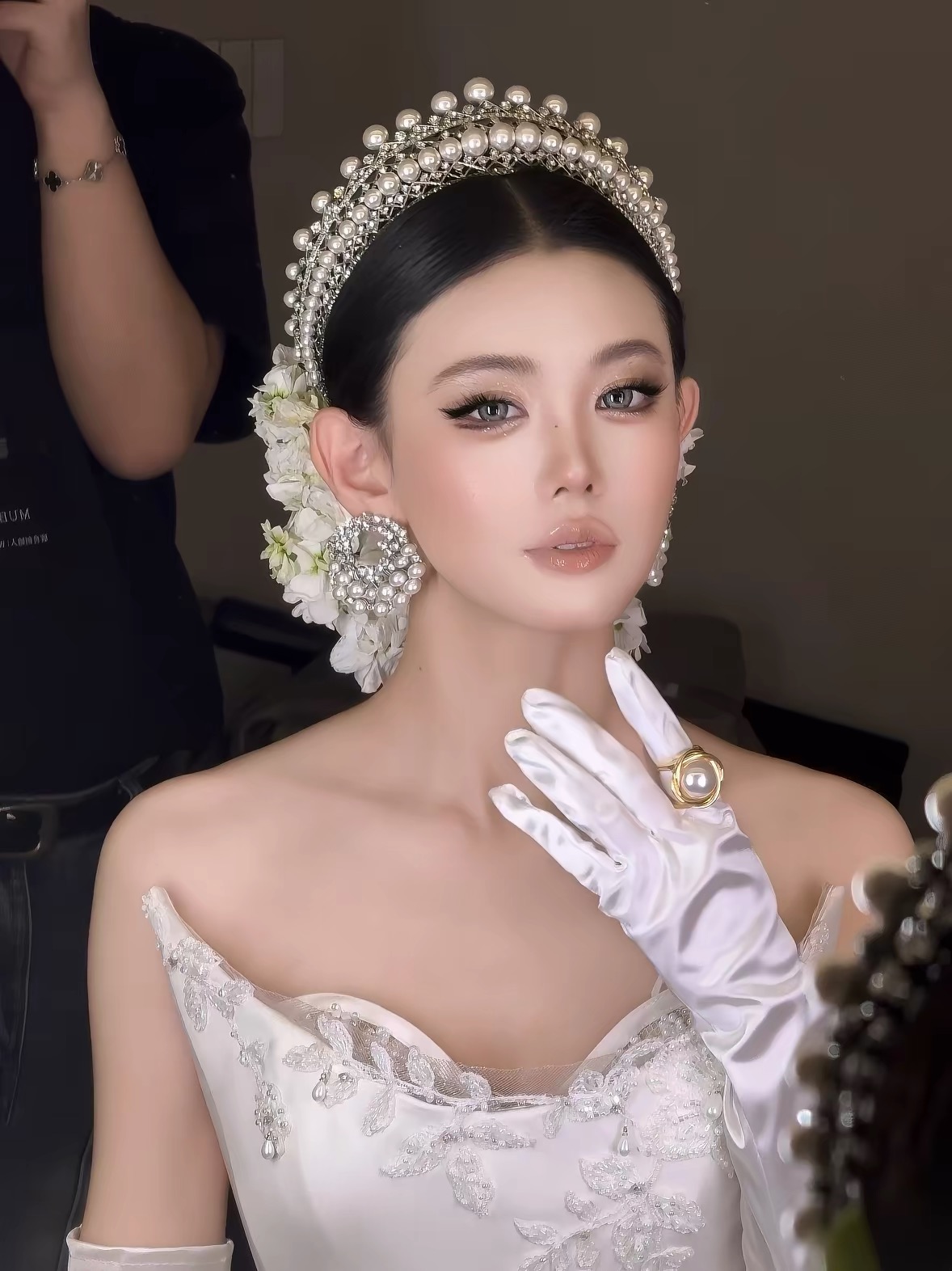 Cài tóc cô dâu ngọc trai đính hoa_X23