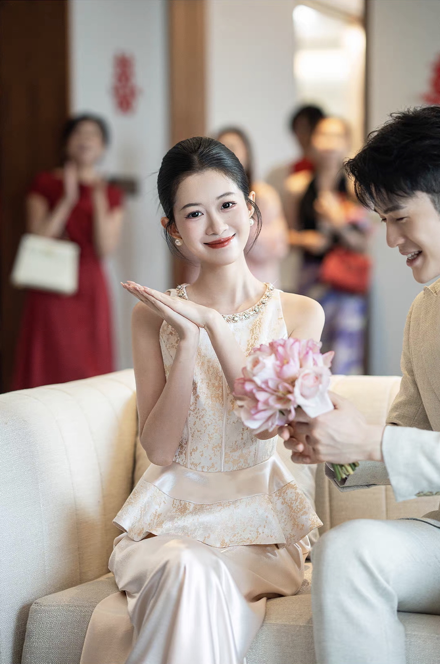 Váy peplum ren dự tiệc cưới thanh nhã_I43