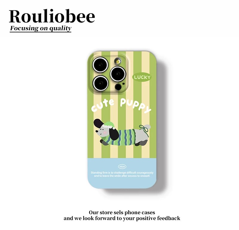 Ốp lưng cún sọc pastel dễ thương_O13 (Iphone, Huawei, Honor, OPPO, Vivo, Xiaomi & Redmi)