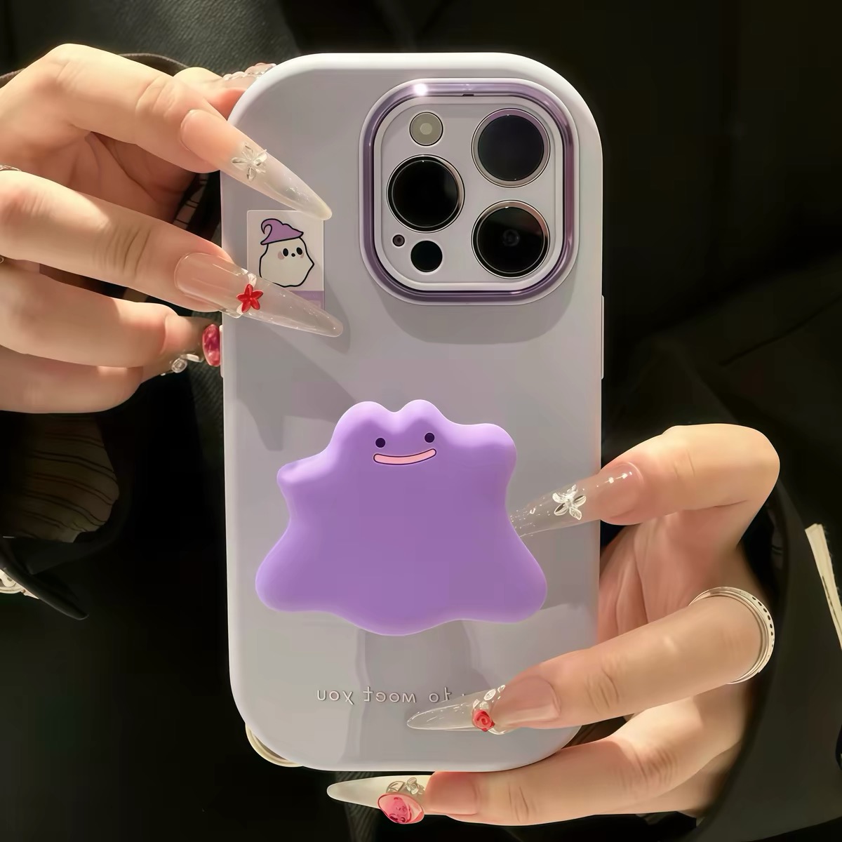 Ốp lưng hình đám mây tím có dây đeo tay_O226 (Iphone, Huawei, Honor, OPPO, Vivo, Xiaomi & Redmi)