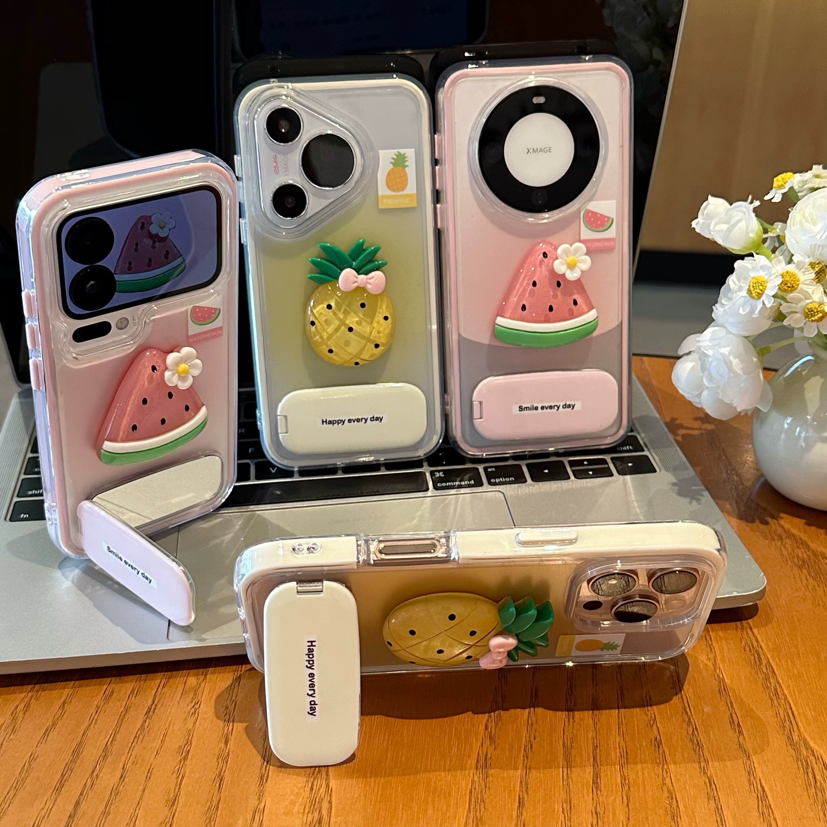 Ốp lưng trái cây nổi 3D kèm gương mini_O11 (Iphone, Huawei, Honor, OPPO, Vivo, Xiaomi & Redmi)