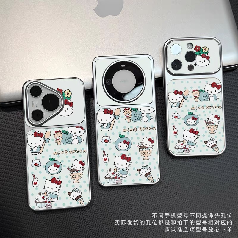 Ốp lưng Hello Kitty xanh chấm bi_O181 (Iphone, Huawei, Honor, OPPO, Vivo, Xiaomi & Redmi)