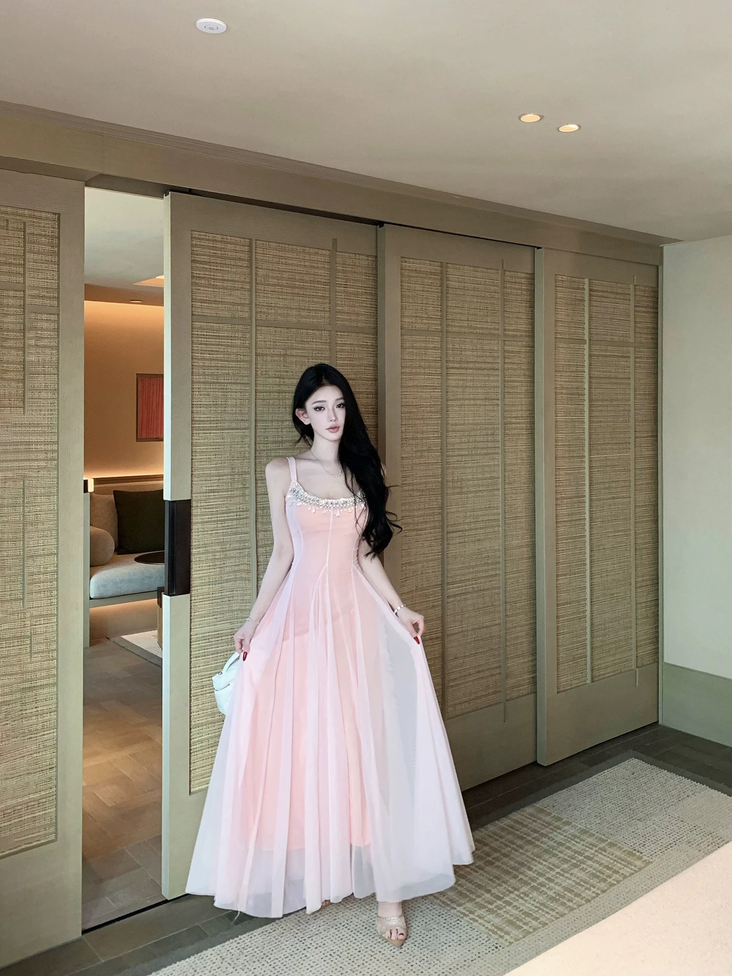 Đầm voan đính đá_Y50