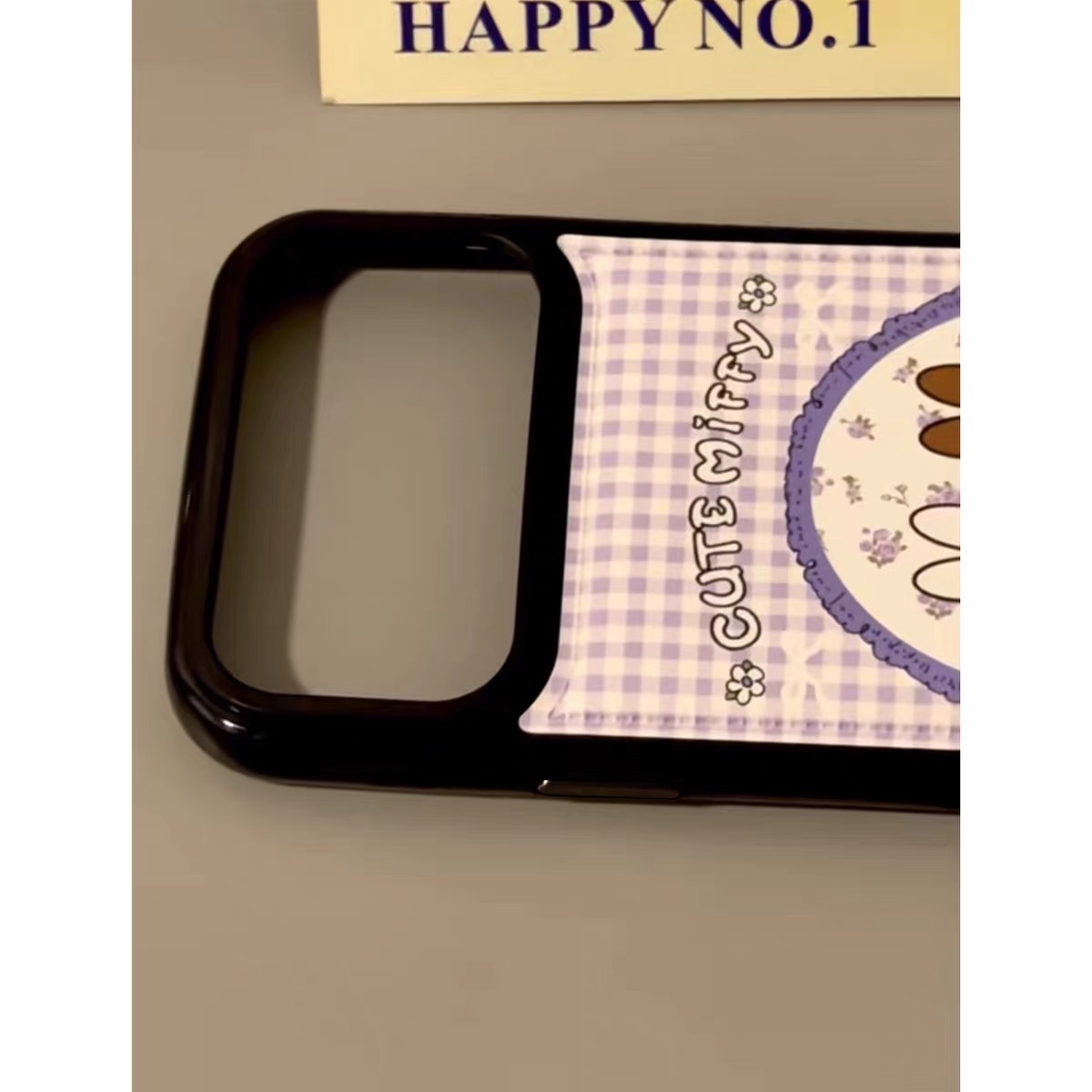 Ốp lưng Miffy caro tím, hình đôi thỏ dễ thương_O189 (Tất cả các dòng Iphone)