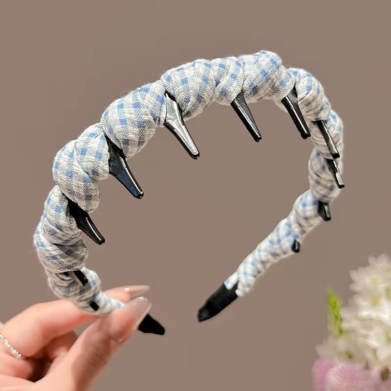 Băng đô tóc vải xoắn phối gai_L16