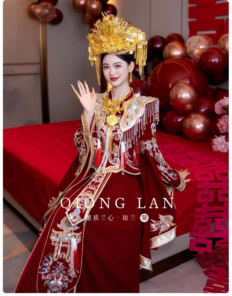 Váy cổ trang Trung Hoa tay áo rộng thêu hoa văn_I104