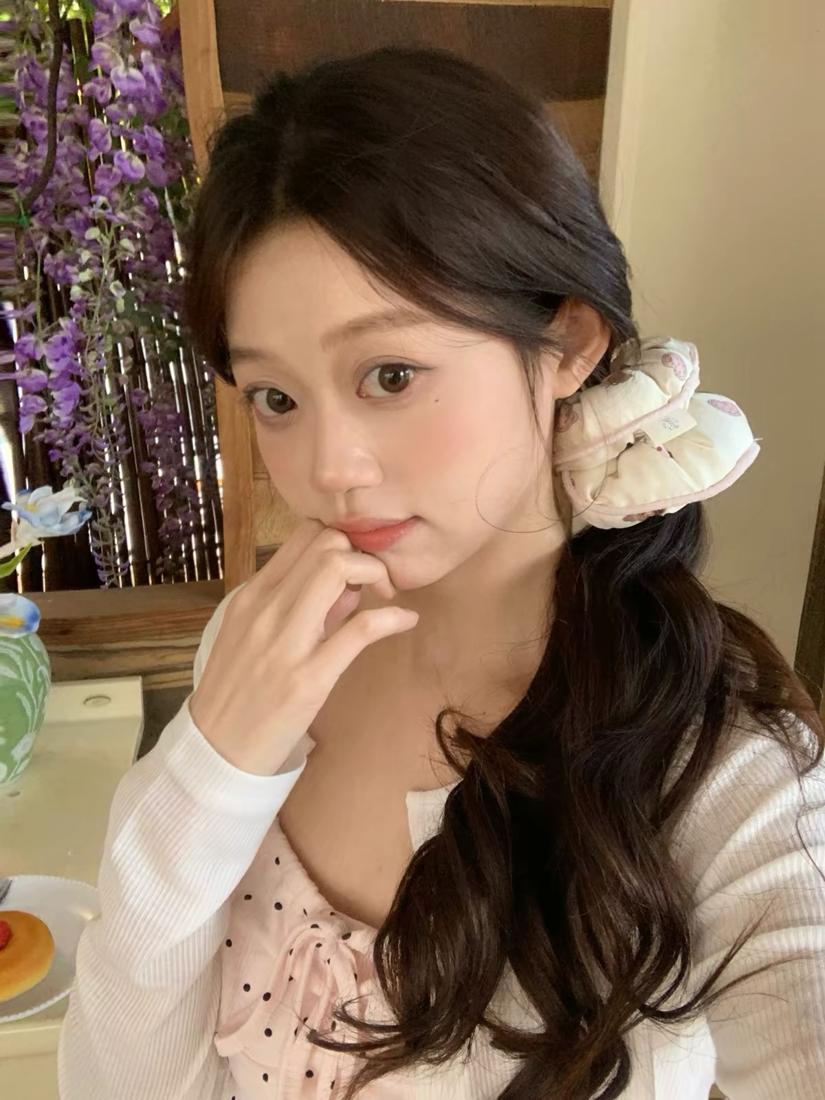 Scrunchie vải họa tiết bản lớn_R06