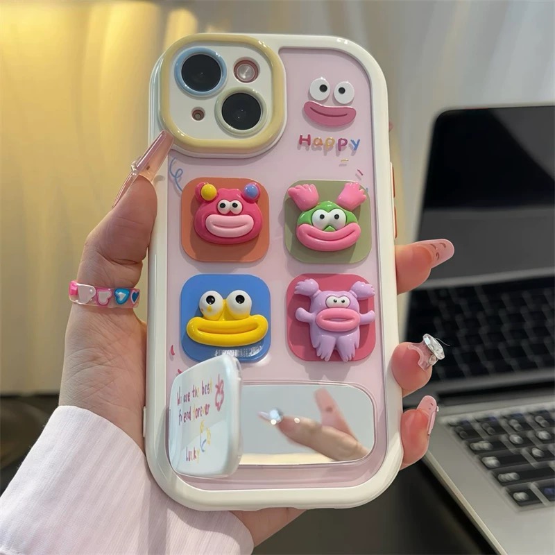 Ốp lưng icon quái vật kèm gương_O107 (Iphone, Huawei, Honor, OPPO, Vivo, Xiaomi & Redmi)