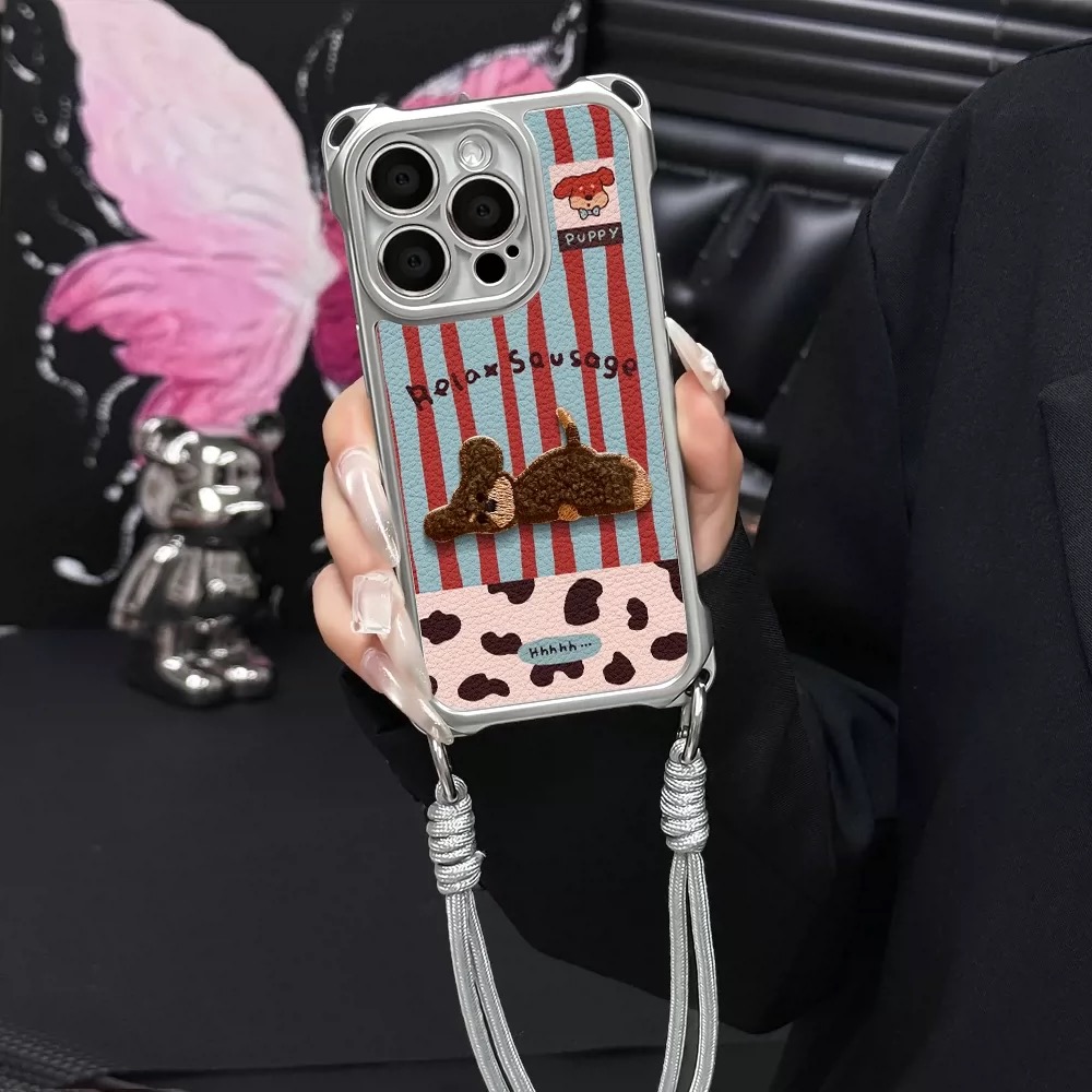 Ốp lưng chó Puppy kèm dây đeo_O04 (Iphone, Huawei, Honor, OPPO, Vivo, Xiaomi & Redmi)