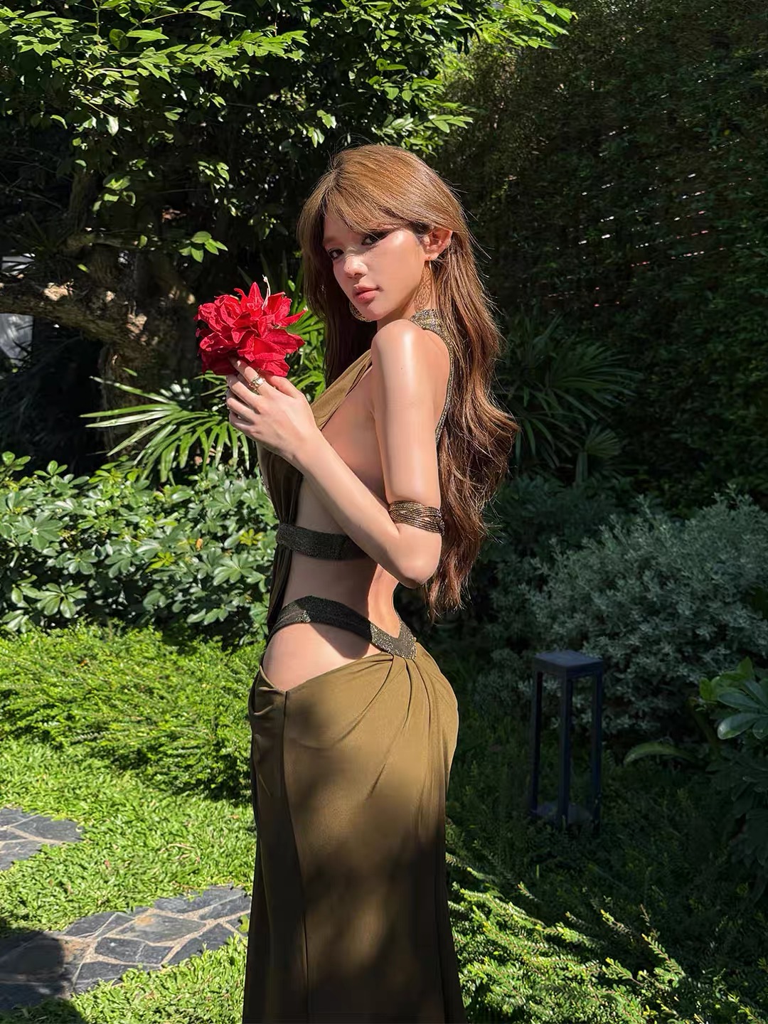 Váy dài ôm dáng phối dây đan_Y99