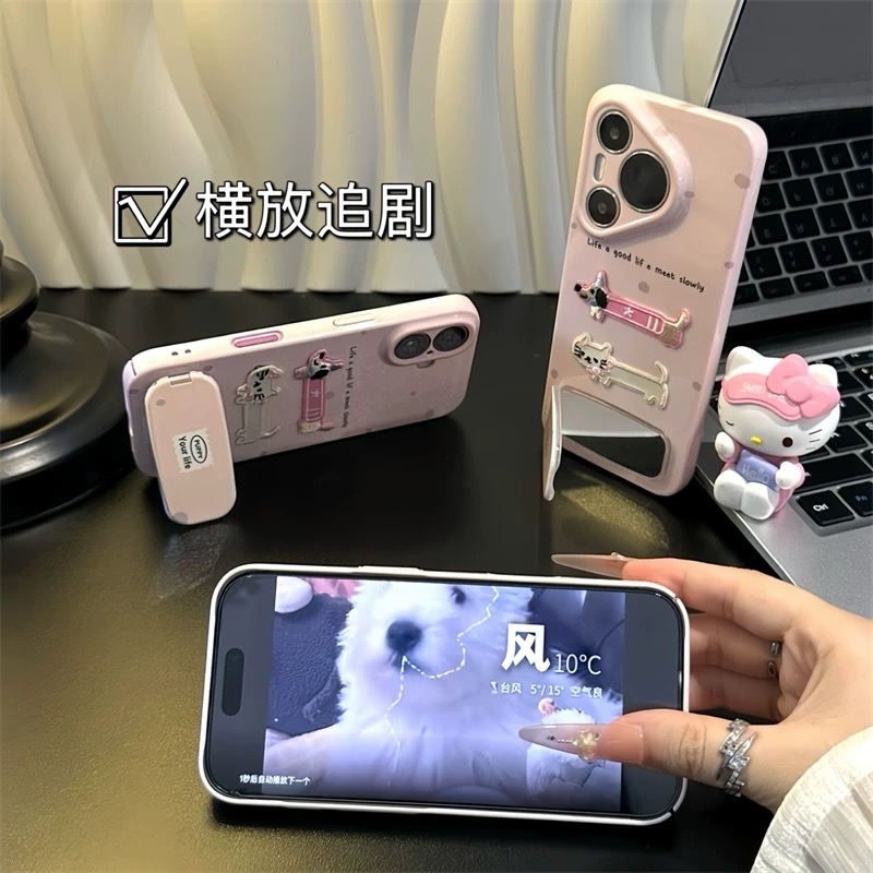 Ốp lưng chó mèo dễ thương kèm gương_O07 (Iphone, Huawei, Honor, OPPO, Vivo, Xiaomi & Redmi)