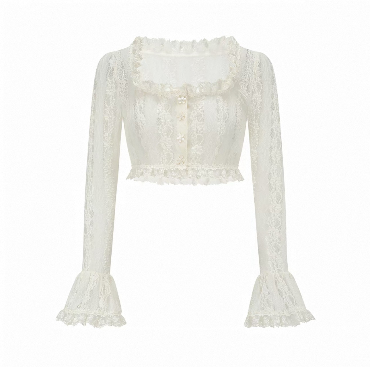 LaceMade váy hai dây dáng ngắn kèm áo khoác ren_V53