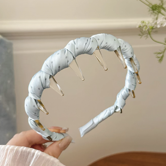 Băng đô cài tóc răng cưa bọc vải_L08