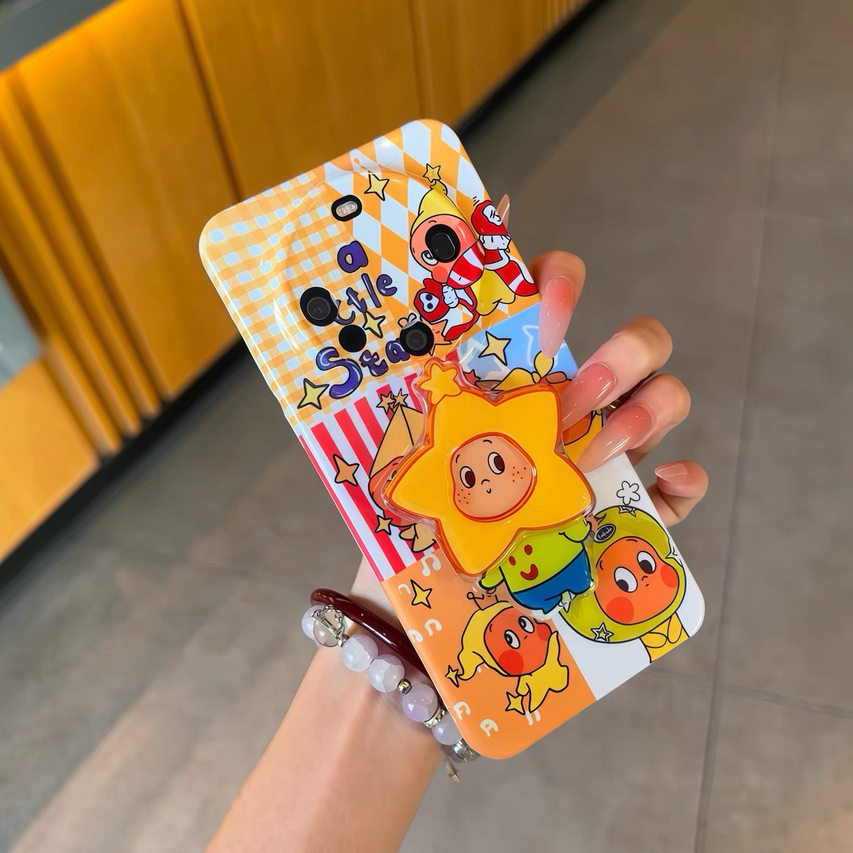 Ốp lưng hoạt hình ngôi sao dễ thương kèm giá đỡ điện thoại_O209 (Iphone, Huawei, Honor, OPPO, Vivo, Xiaomi & Redmi)