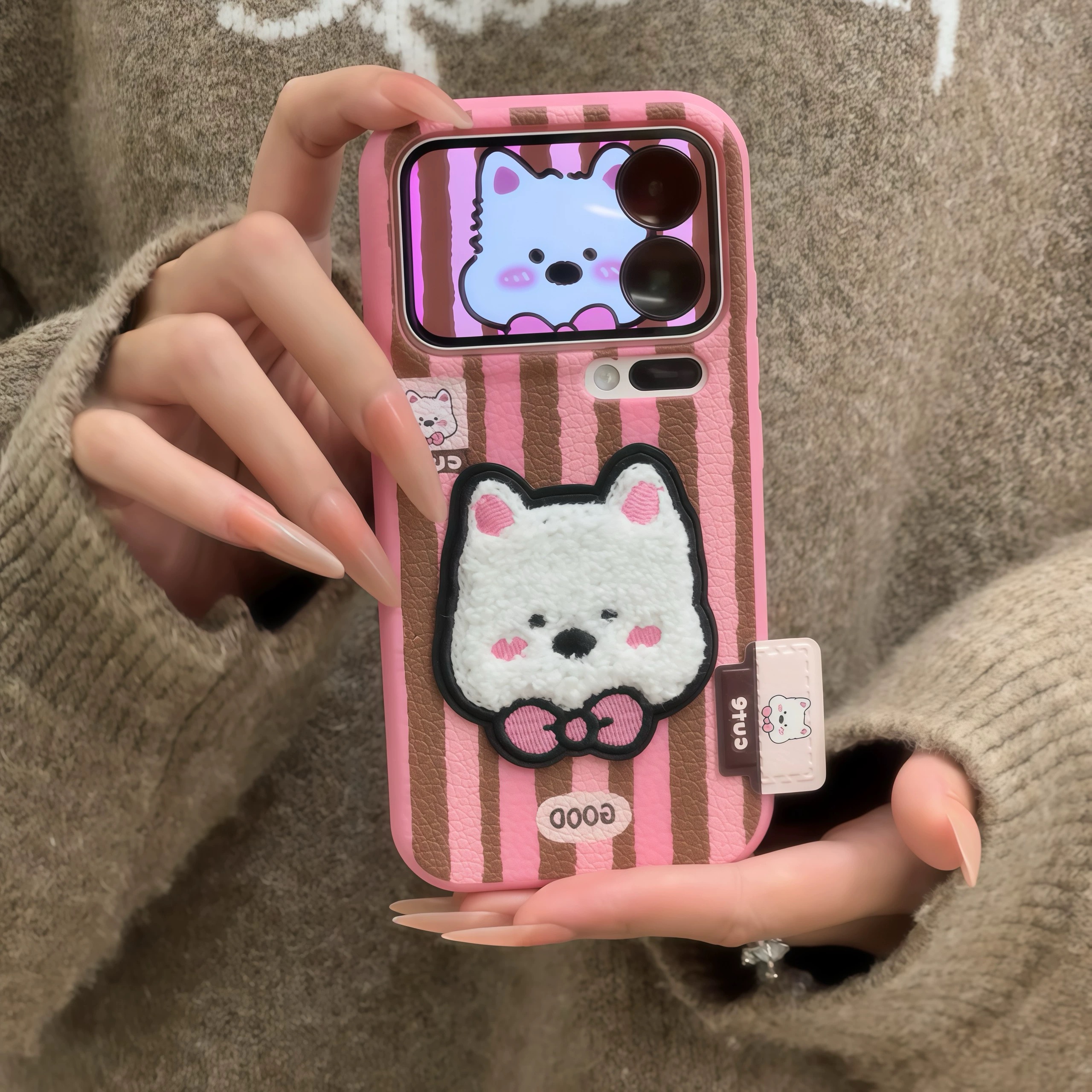 Ốp lưng chó mèo dễ thương tab da_O38 (Iphone, Huawei, Honor, OPPO, Vivo, Xiaomi & Redmi)