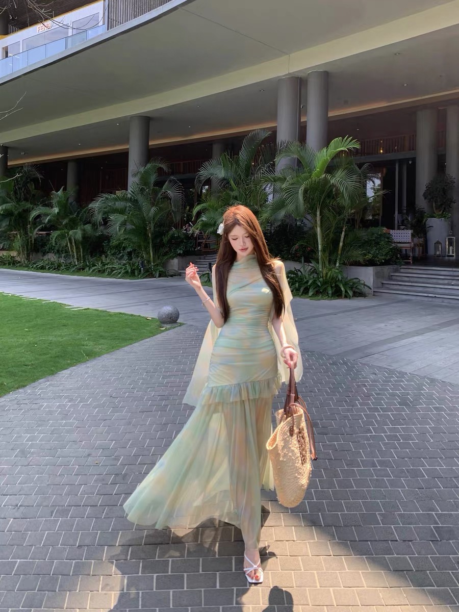 Đầm voan loang dáng dài_Y52
