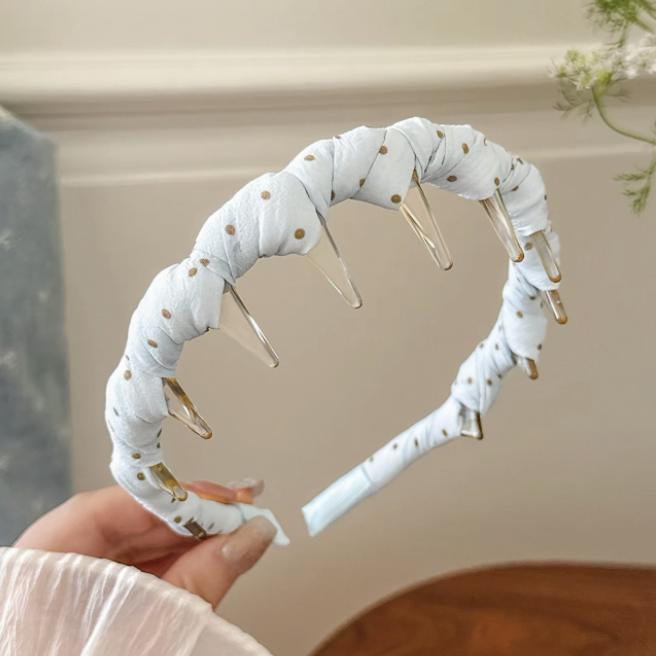 Băng đô cài tóc răng cưa bọc vải_L08