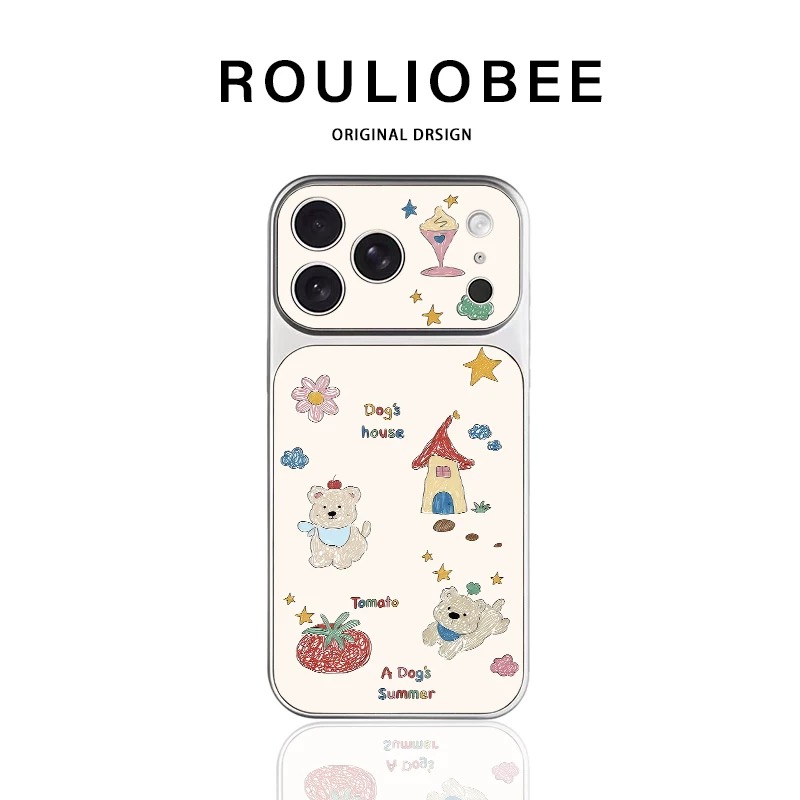 Ốp lưng cún trắng phong cách vintage_O90 (Iphone, Huawei, Honor, OPPO, Vivo, Xiaomi & Redmi)