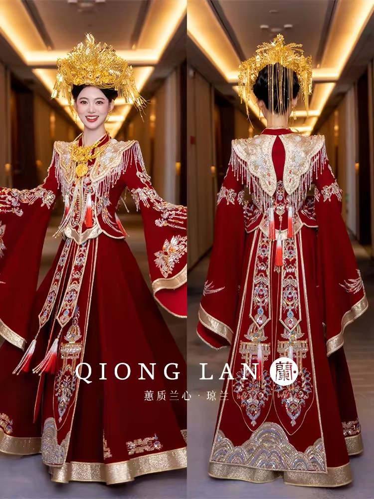 Váy cổ trang Trung Hoa tay áo rộng thêu hoa văn_I104