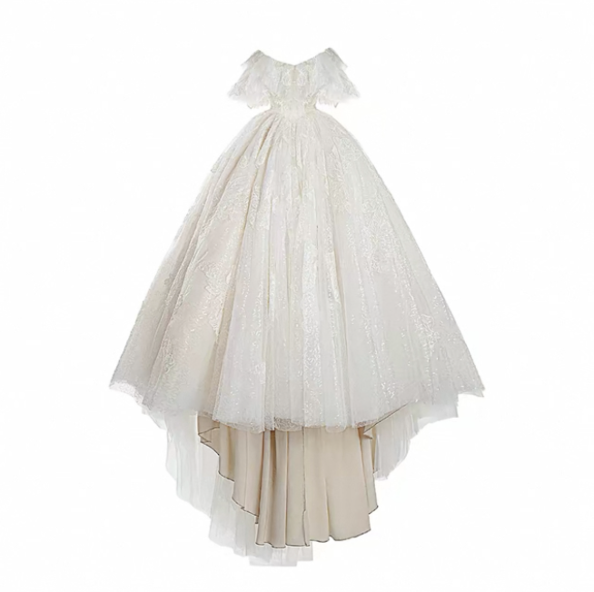 Váy cưới trễ vai form bồng sang trọng_I06